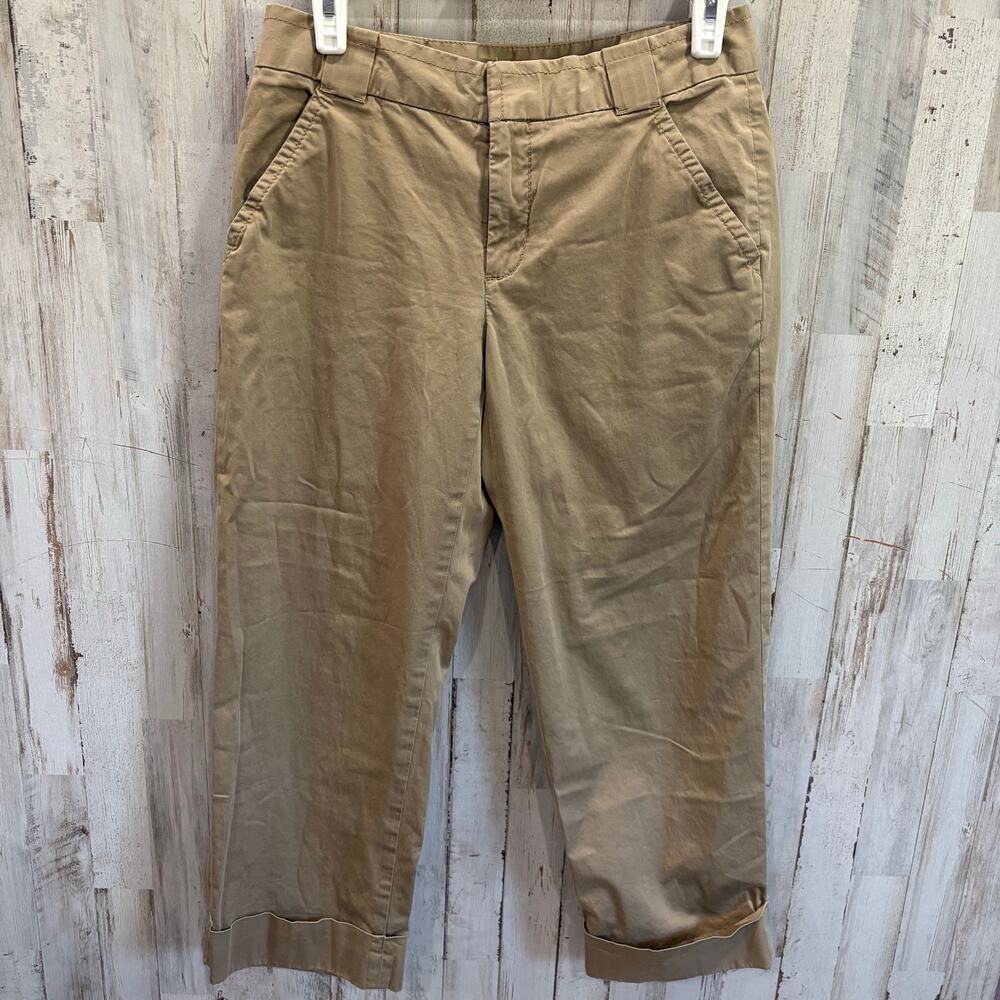 Banana Republic Harrison Crop Khaki Cuffed Pants Womens Size 2 Mid Rise‎
